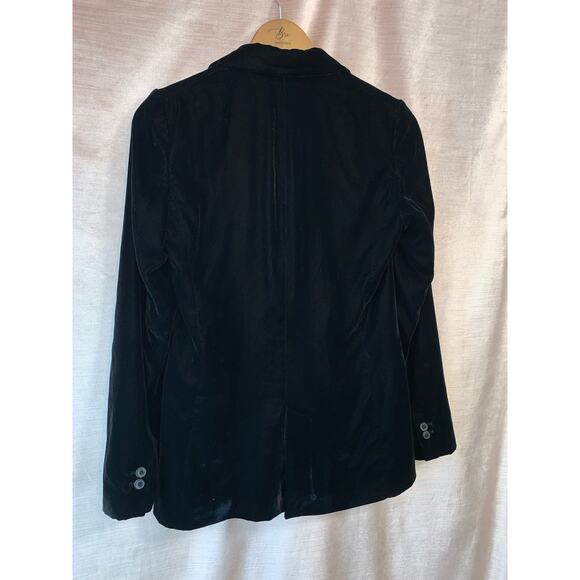 NWT Zara Woman Velvet Double-Breasted Blazer Jacket Size XS in Black - Picture 2 of 9